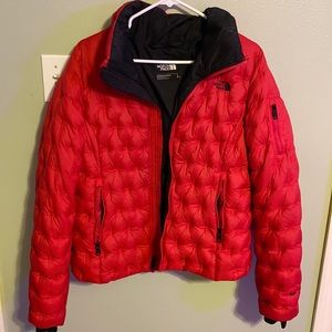Red Puffy North Face Jacket